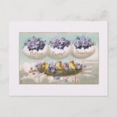 Vliegende  paaseieren en vergeet me Nots Briefkaart (Voorkant)