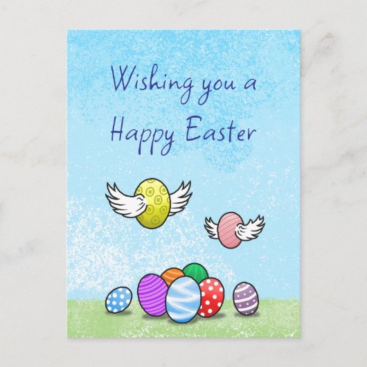 vliegende paaseieren feestdagenkaart (Voorkant)