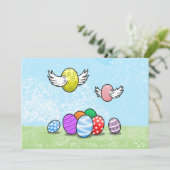 vliegende paaseieren kaart (Staand voorkant)