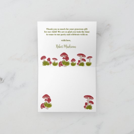Vliegende paddenstoelen Goblincore Garden Baby sho Bedankkaart (Binnen)
