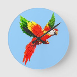 vliegende papegaai ronde klok