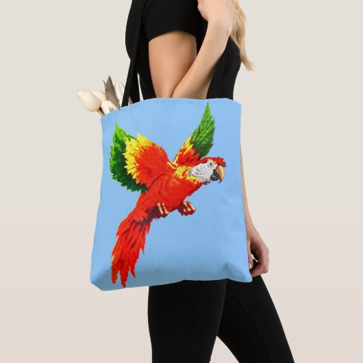 vliegende papegaai tote bag (Dichtbij)
