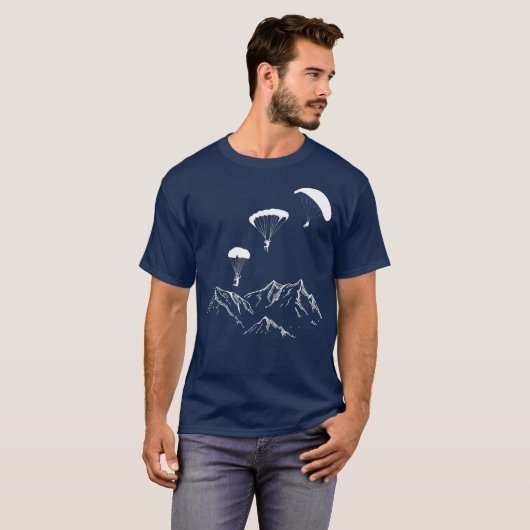 Vliegende Paraglider Skydiving T-shirt (Voorkant volledig)