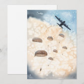 Vliegende paratroopers springen van het Vliegtuig  (Voorkant / Achterkant)