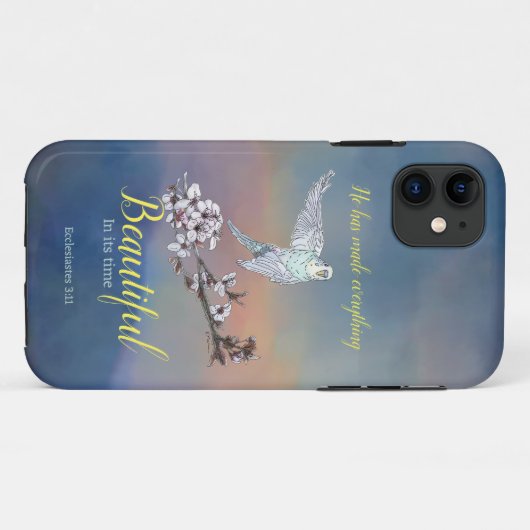 Vliegende Parkiet en Aanmoedigende Verse Case-Mate iPhone Case (Achterkant (horizontaal))