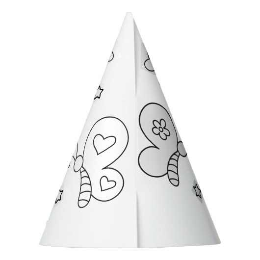 Vliegende partij - Kleur uw eigen partijgenoot Pet Feesthoedjes (Achterkant)