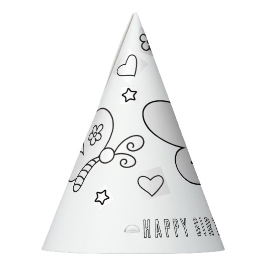 Vliegende partij - Kleur uw eigen partijgenoot Pet Feesthoedjes (Links)