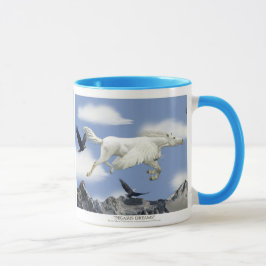 Vliegende Pegasus, Eagle en Mountains Fantasy Art Mok