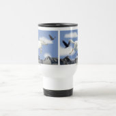 Vliegende Pegasus, Eagles en Mountains Fantasy Art Reisbeker (Center)