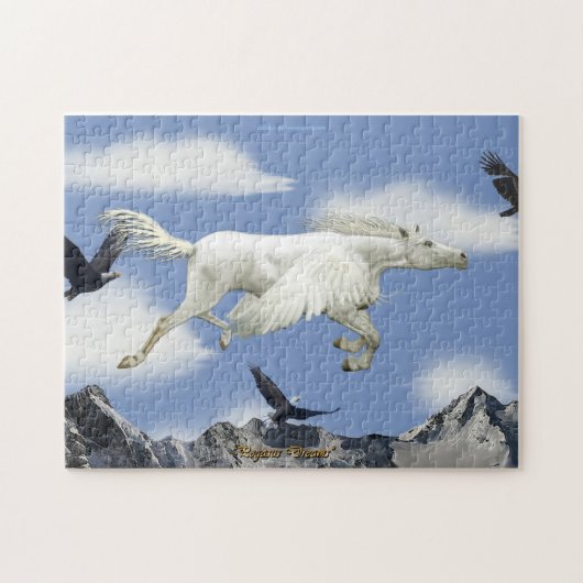 Vliegende Pegasus & Eagles Fantasy Art Puzzel Legpuzzel (Horizontaal)