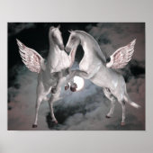 Vliegende Pegasus Fantasy Paarden Kunst Poster (Voorkant)