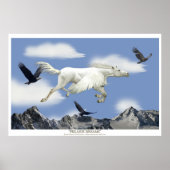 Vliegende Pegasus in het Eagle-gebergte Fantasy Ar Poster (Voorkant)