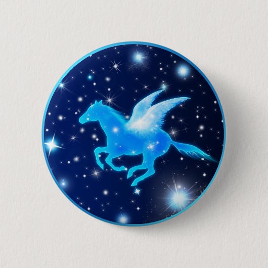 Vliegende Pegasus Ronde Button 5,7 Cm (Voorkant)