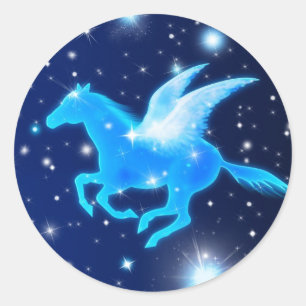 Vliegende Pegasus Ronde Sticker
