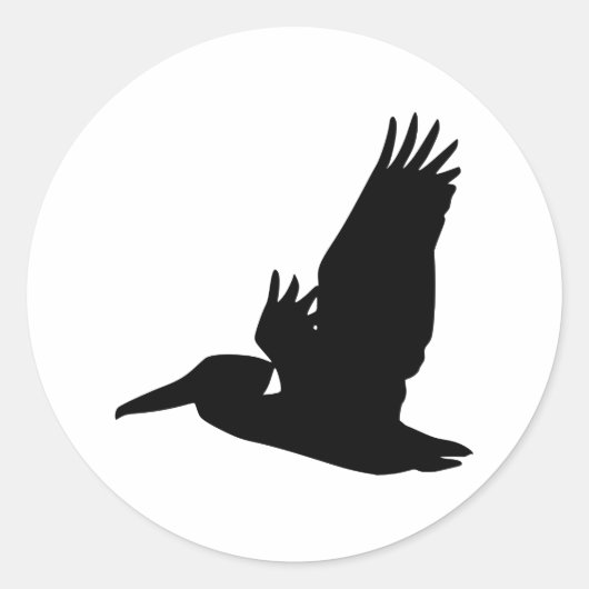 Vliegende Pelikaan Ronde Sticker (Voorkant)