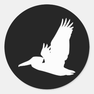Vliegende Pelikaan Ronde Sticker