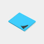 Vliegende Pelikaan Silhouet Hemelblauw Post-it® Notes (Schuin)