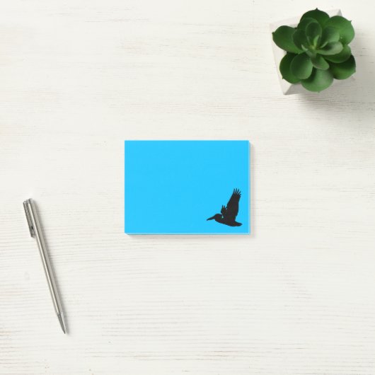 Vliegende Pelikaan Silhouet Sky Blue Post-it® Notes (Kantoor)