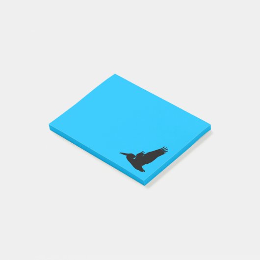 Vliegende Pelikaan Silhouet Sky Blue Post-it® Notes (Schuin)