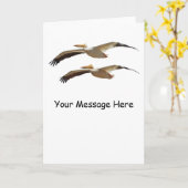 vliegende pelikanen 3 Wenskaart Kaart (Gele Bloem)