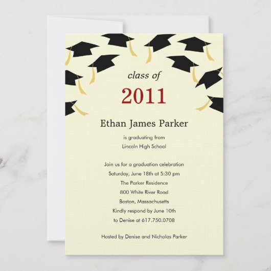 Vliegende Petten Graduation Party Invitation Kaart (Voorkant)