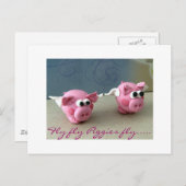 Vliegende piggies vliegen..... briefkaart (Voorkant / Achterkant)
