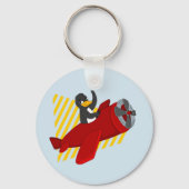 Vliegende pinguïn cartoon sleutelhanger (Achterkant)