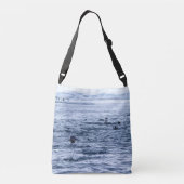 Vliegende pinguïn crossbody tas (Achterkant)