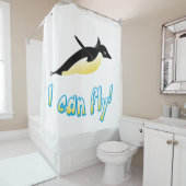 Vliegende pinguïn douchegordijn (In situ)