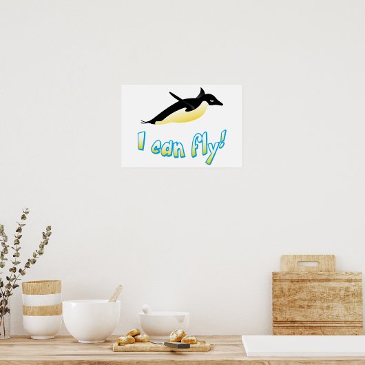 Vliegende pinguïn poster (Keuken)