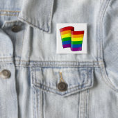 Vliegende Rainbow Pride Square Button (In situ)