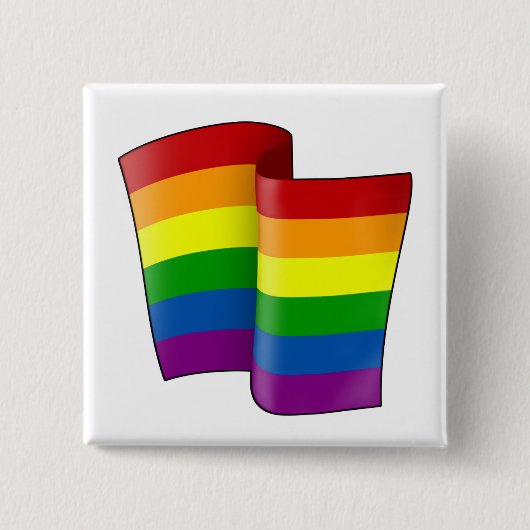Vliegende Rainbow Pride Square Button (Voorkant)