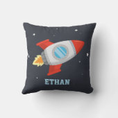Vliegende raket in de buitenruimte, gepersonalisee kussen (Achterkant)