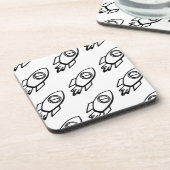 Vliegende raket schets patroon bier onderzetter (Linkerzijde)