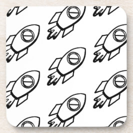 Vliegende raket schets patroon bier onderzetter