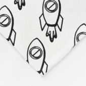 Vliegende raket schets patroon fleece deken (Hoek)