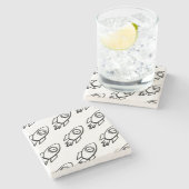 Vliegende raket schets patroon stenen onderzetter (Zijkant)