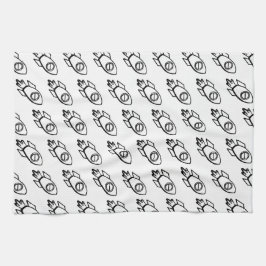 Vliegende raket schets patroon theedoek