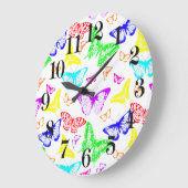 Vliegende regenbooggekleurde vlinders grote klok (Hoek)