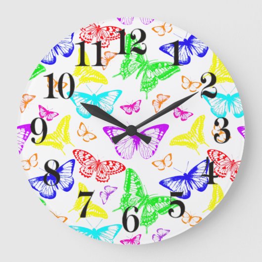 Vliegende regenbooggekleurde vlinders grote klok (Voorkant)