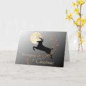 Vliegende rendieren magische kerst Kaart (Gele Bloem)