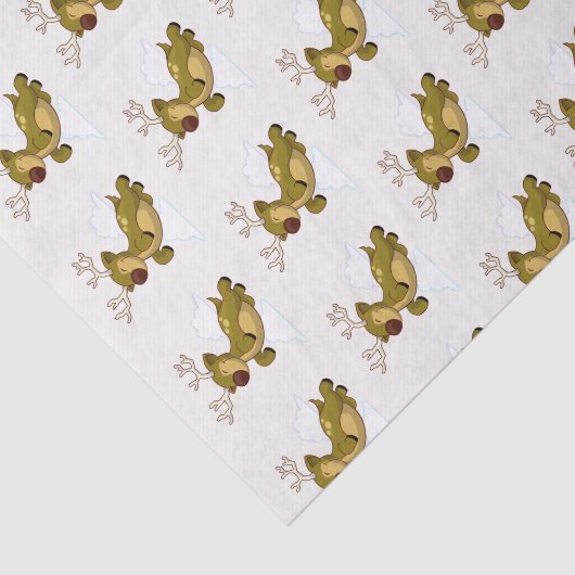 Vliegende rendierkliniek met prettige kerst tissuepapier (Detail)