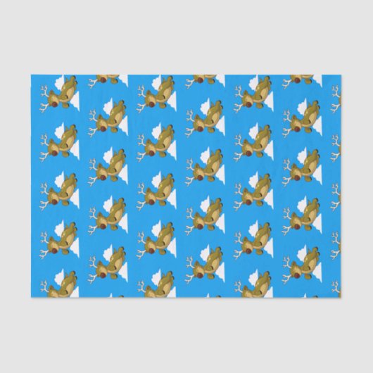 Vliegende rendierkliniek met prettige kerst tissuepapier (Voorkant)