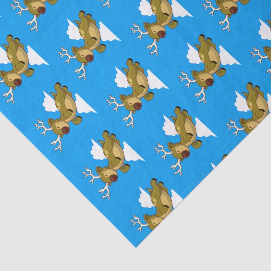 Vliegende rendierkliniek met prettige kerst tissuepapier (Detail)