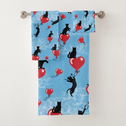 Vliegende rode ballonnen bad handdoek (Insitu)