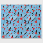 Vliegende rode ballonnen cadeaupapier (Vlak)