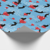 Vliegende rode ballonnen cadeaupapier (Hoek)