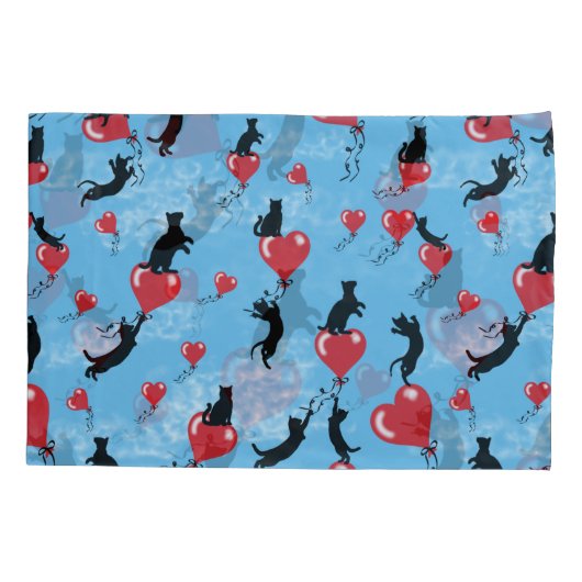 Vliegende rode ballonnen kussensloop (Achterkant-Links)