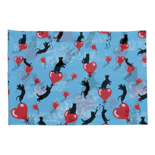 Vliegende rode ballonnen kussensloop (Achterkant-Rechts)