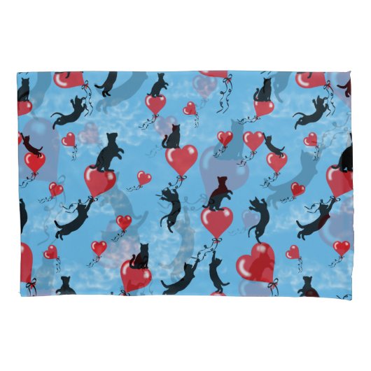 Vliegende rode ballonnen kussensloop (Voorkant-Links)